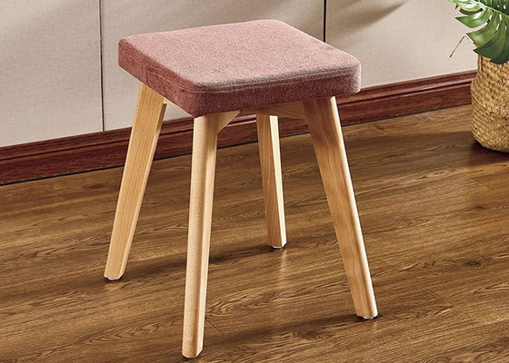 Chaise de selles de maquillage de cadre en bois de hêtre, chaise de coiffeuse de tissu